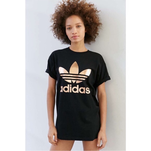 Tops - Adidas Rose Gold Double Logo Tee Shirt